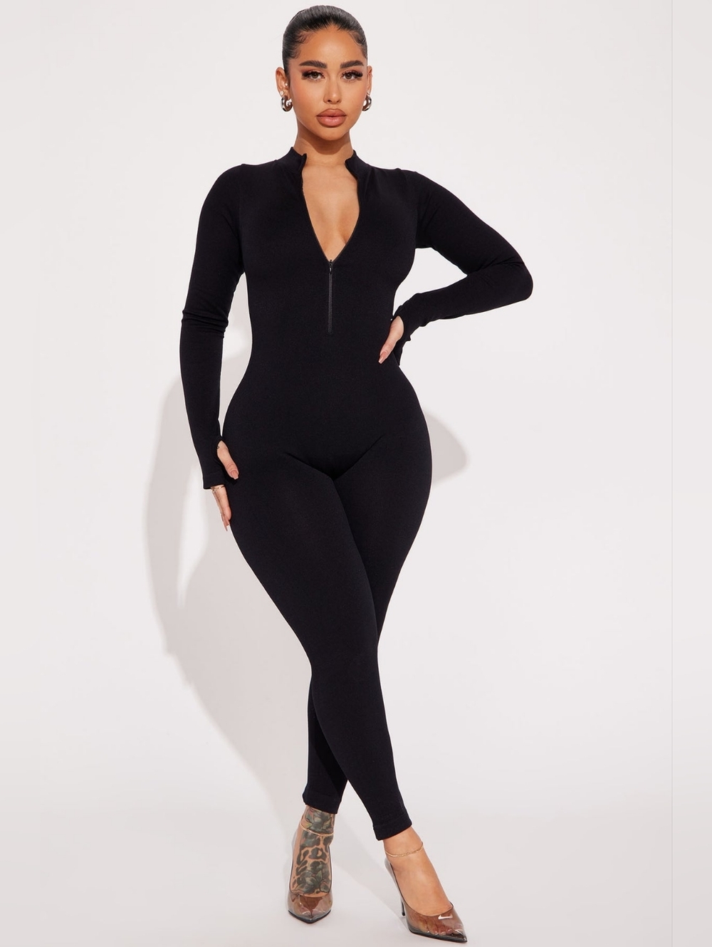 Fashionova Sporty Spice Seamless Jumpsuit - Black